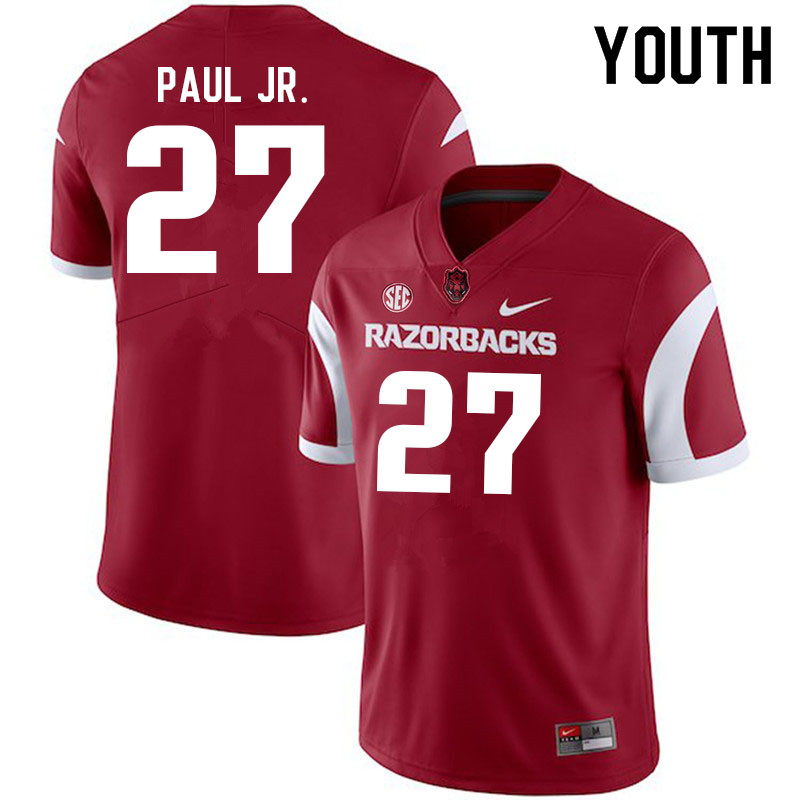 Youth #27 Chris Paul Jr. Arkansas Razorbacks College Football Jerseys Sale-Cardinal
